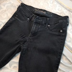 Express skinny flare faded black jeans